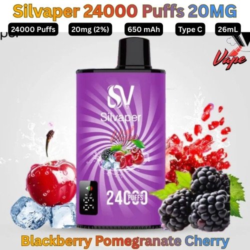Silvaper 24000 Puffs 20mg Blackberry Pomegranate Cherry