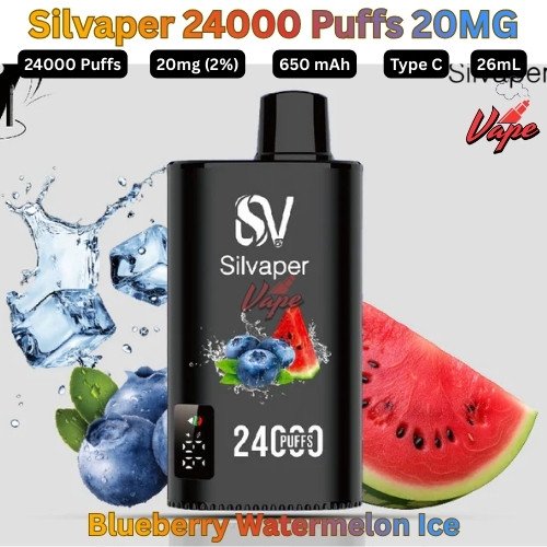 Silvaper 24000 Puffs 20mg Blueberry Watermelon Ice