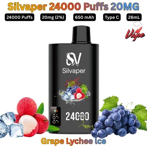 Silvaper 24000 Puffs 20mg Grape Lychee lce