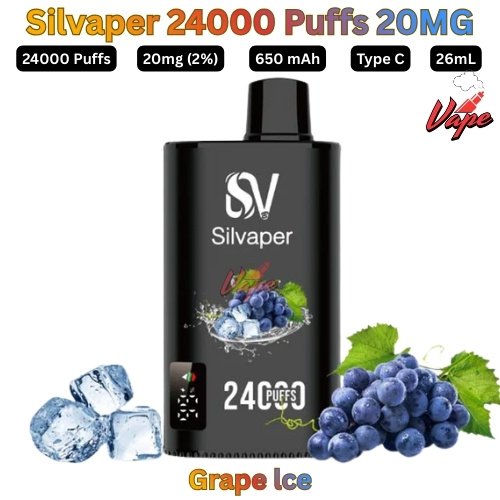 Silvaper 24000 Puffs 20mg Grape lce