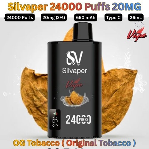 Silvaper 24000 Puffs 20mg OG Tobacco ( Original Tobacco )