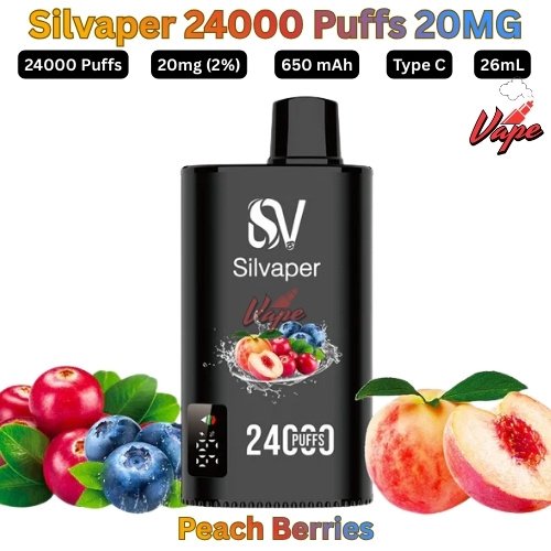 Silvaper 24000 Puffs 20mg Peach Berries