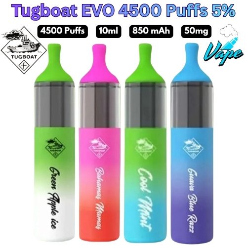 Tugboat EVO 4500 Puffs 50MG All Flavors in Dubai