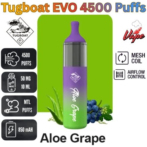 Tugboat EVO 4500 Puffs Aloe Grape