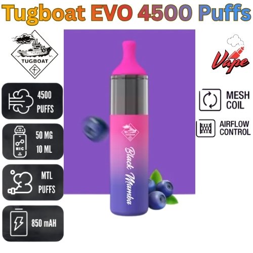 Tugboat EVO 4500 Puffs Black Mamba