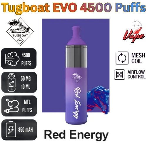 Tugboat EVO 4500 Puffs Red Energy