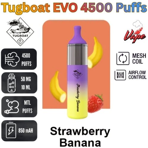 Tugboat EVO 4500 Puffs Strawberry Banana