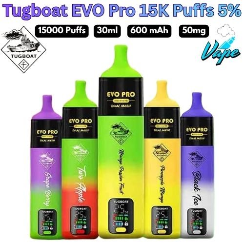 Tugboat EVO Pro 15000 Puffs 50MG All Flavors in Dubai