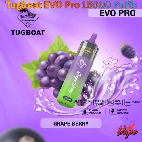 Tugboat EVO Pro 15000 Puffs Grape Berry