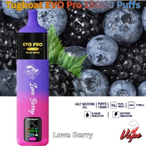 Tugboat EVO Pro 15000 Puffs Love Berry