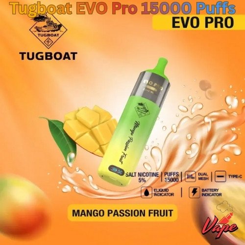 Tugboat EVO Pro 15000 Puffs Mango Passion Fruit