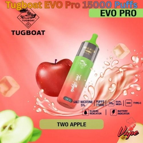 Tugboat EVO Pro 15000 Puffs Two Apple