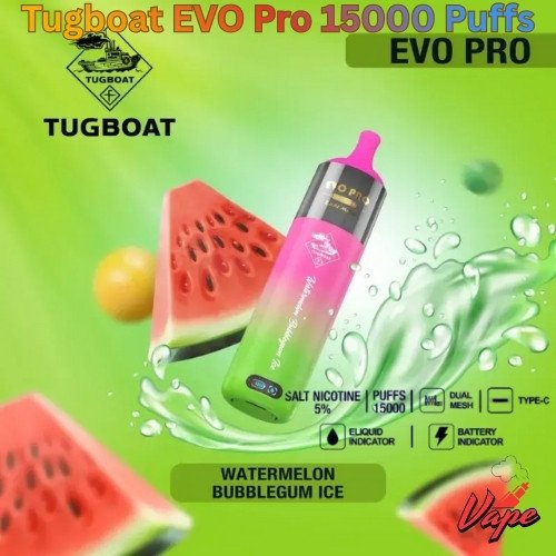 Tugboat EVO Pro 15000 Puffs Watermelon Bubblegum Ice