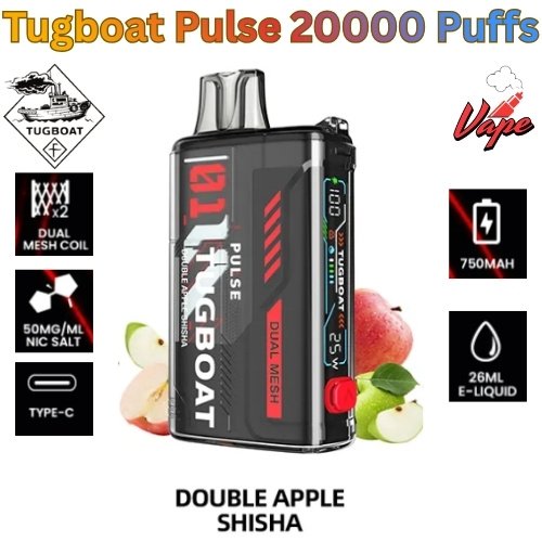Tugboat Pulse 20000 Puffs Double Apple Shisha