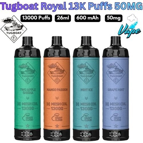 Tugboat Royal 13000 Puffs 50MG All Flavors in Dubai