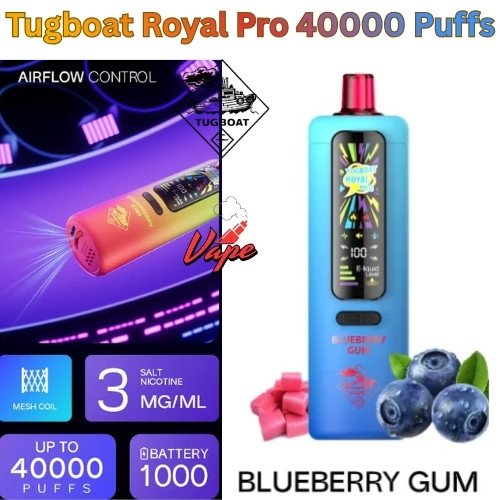 Tugboat Royal Pro 40000 Puffs Bluberry Gum