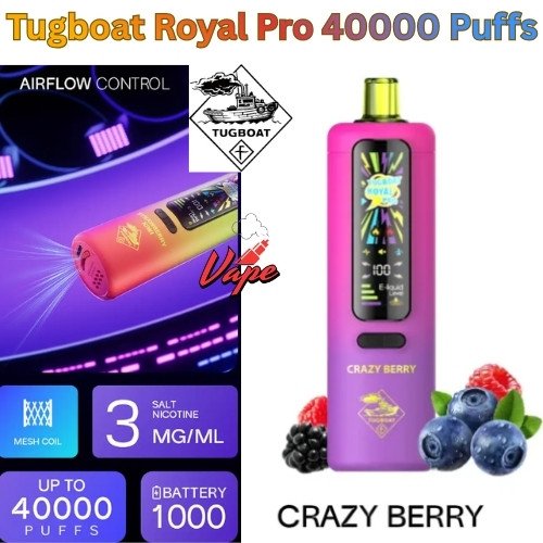 Tugboat Royal Pro 40000 Puffs Crazy Berry