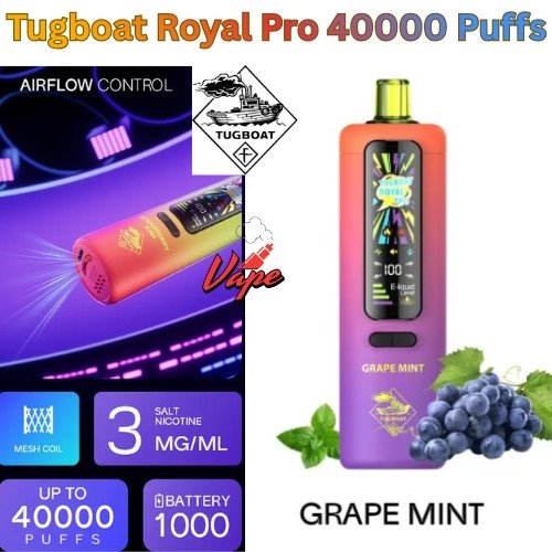 Tugboat Royal Pro 40000 Puffs Grape Mint