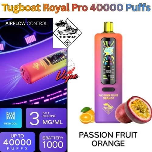 Tugboat Royal Pro 40000 Puffs Passion Fruit Orange