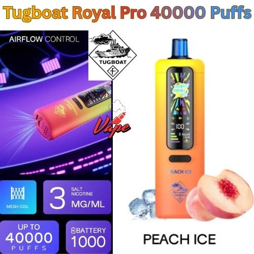 Tugboat Royal Pro 40000 Puffs Peach Ice