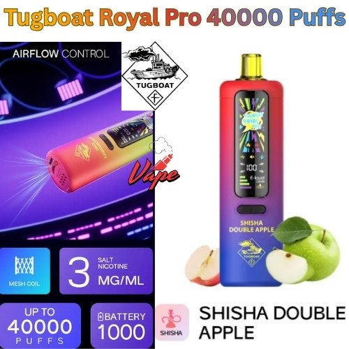 Tugboat Royal Pro 40000 Puffs Shisha Double Apple