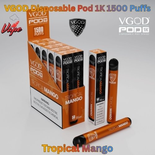 VGOD Disposable Pod 1K 1500 Puffs Tropical Mango