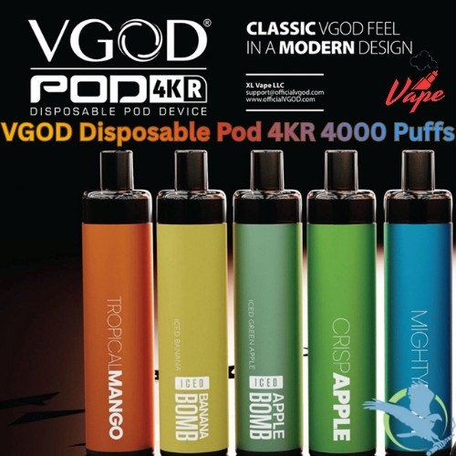 VGOD Disposable Pod 4KR 4000 Puffs All Flavors (2)