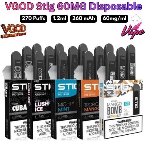 VGOD Stig 60MG Disposable Pod All Flavors in Dubai