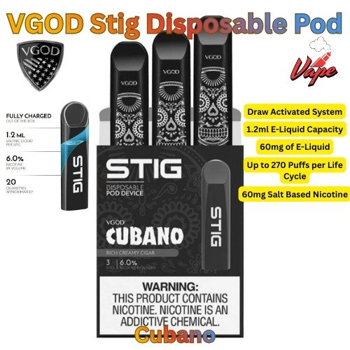 VGOD Stig Mix Iced 60MG Disposable Vape Cubano