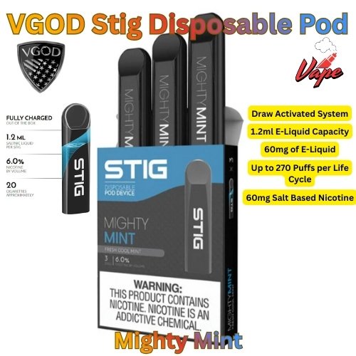 VGOD Stig Mix Iced 60MG Disposable Vape Mighty Mint