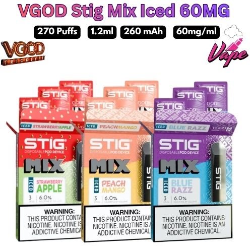 VGOD Stig Mix Iced 60MG Disposable Vape All Flavors in UAE