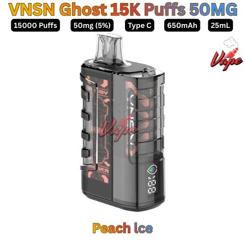 VNSN Ghost 15000 Puffs 50MG Peach lce