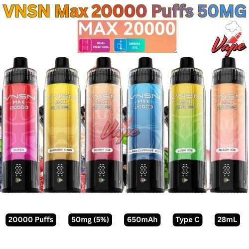 VNSN Max 20000 Puffs 50MG All Flavors
