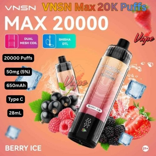 VNSN Max 20000 Puffs 50MG Berry Ice