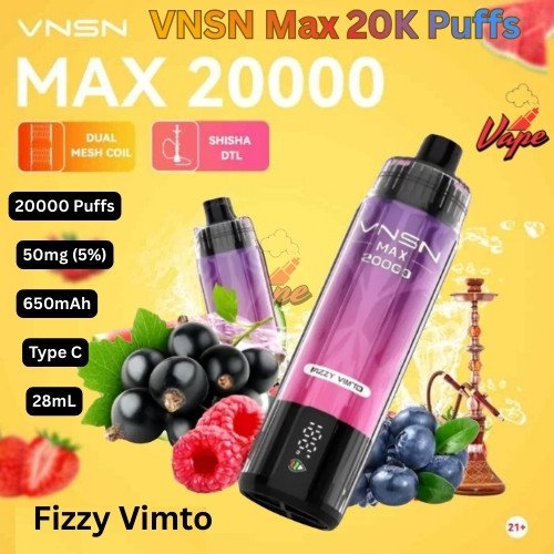 VNSN Max 20000 Puffs 50MG Fizzy Vimtoe