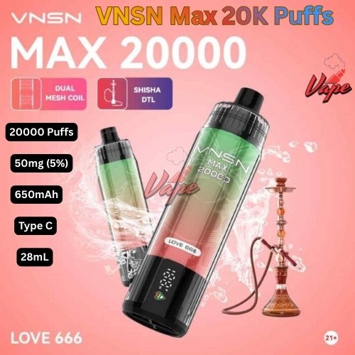 VNSN Max 20000 Puffs 50MG Love 666