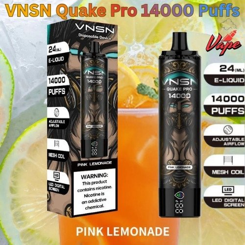 VNSN Quake Pro 14000 Puffs Pink Lemonade