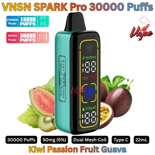 VNSN SPARK Pro 30000 Puffs 50MG Kiwi Passion Fruit Guava