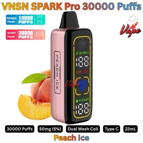 VNSN SPARK Pro 30000 Puffs 50MG Peach Ice