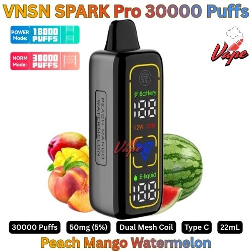 VNSN SPARK Pro 30000 Puffs 50MG Peach Mango Watermelon