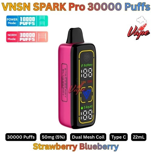 VNSN SPARK Pro 30000 Puffs 50MG Strawberry Blueberry