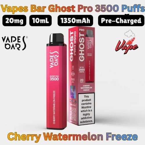 Vapes Bars Ghost Pro 3500 Puffs Cherry Watermelon Freeze