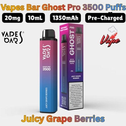Vapes Bars Ghost Pro 3500 Puffs Juicy Grape Berries