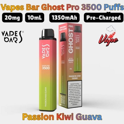 Vapes Bars Ghost Pro 3500 Puffs Passion Kiwi Guava