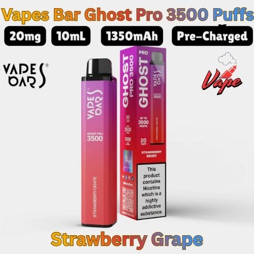 Vapes Bars Ghost Pro 3500 Puffs Strawberry Grape