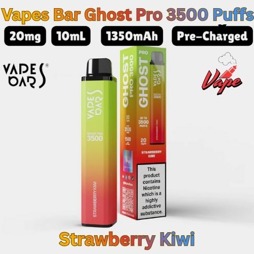 Vapes Bars Ghost Pro 3500 Puffs Strawberry Kiwi