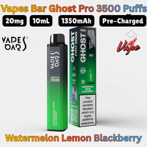 Vapes Bars Ghost Pro 3500 Puffs Watermelon Lemon Blackberry