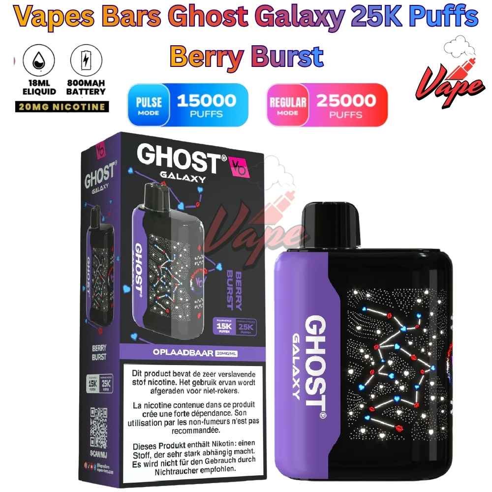 Vapes Bars Ghost Galaxy 25000 Puffs 20MG Berry Burst