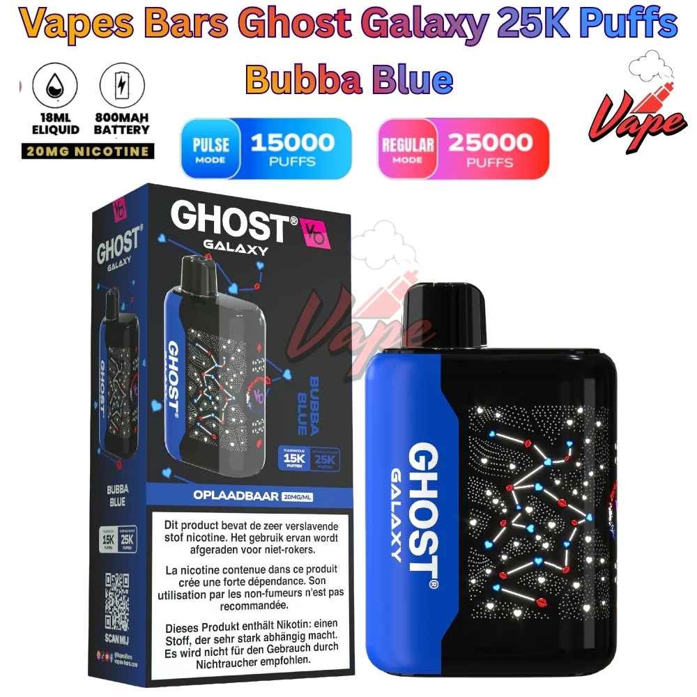 Vapes Bars Ghost Galaxy 25000 Puffs 20MG Bubba Blue