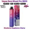Vapes Bars Ghost Pro 3500 Puffs 20MG Blueberry Raspberry Cherry in Sharjah